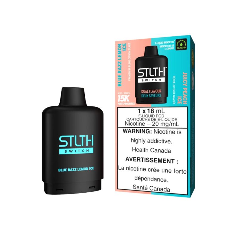 Stlth Switch Blue Razz lemon ice | Juicy peach Ice 15000 20mg 18mL