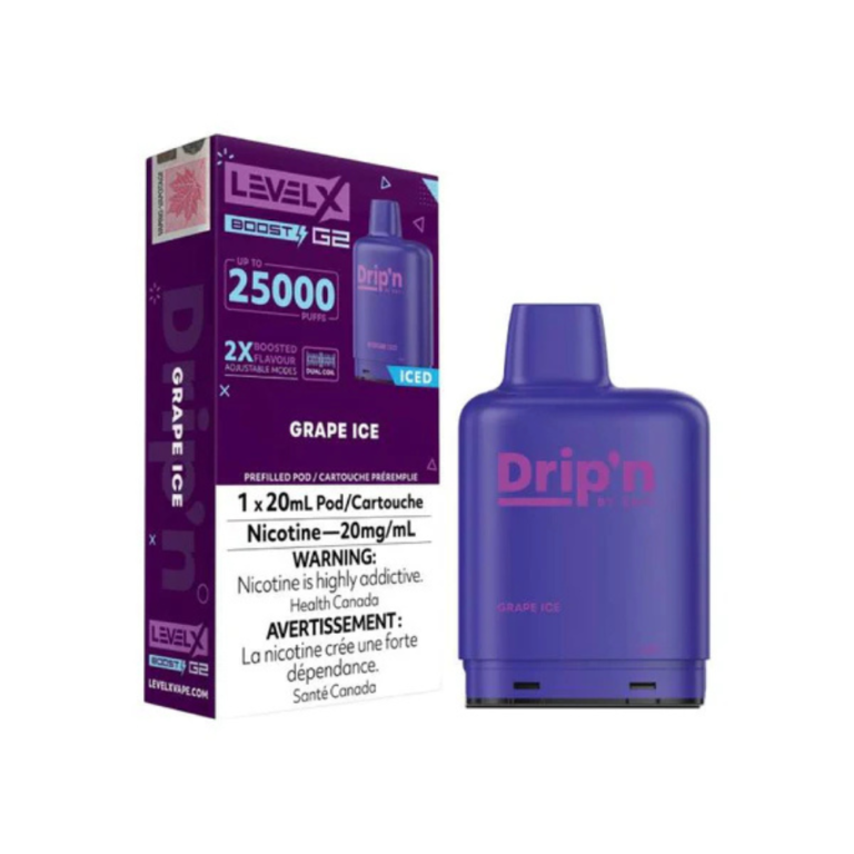 Level X Drip’n Boost Pod Grape Ice 20 Ml 20 Mg 25000 puffs