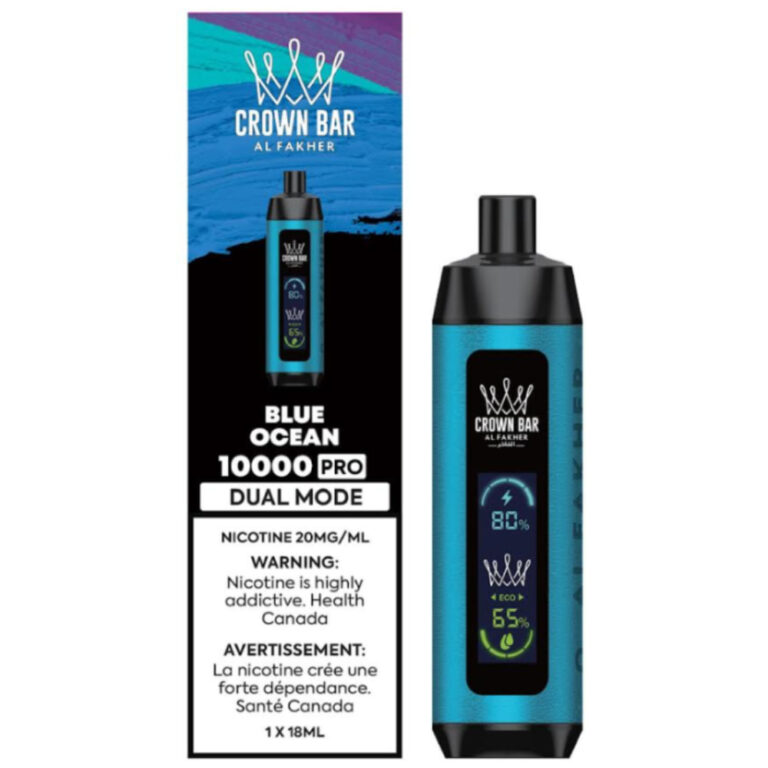 Al Fakher Crown Bar Pro Blue Ocean [Berry Blue] 18mL 20mg 10000 Puffs