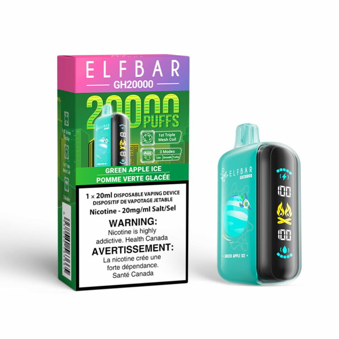 Elf Bar GH20000 Green Apple Ice 20000 Puffs 20 mL 20 mg