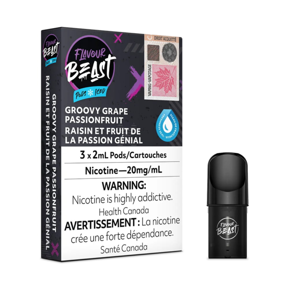 flavour-beast-groovy-grape-passionfruit-pods-iced-3-x-2ml-20mg-1.jpg Flavour Beast Groovy Grape Passionfruit Pods Iced 3 x 2mL 20mg