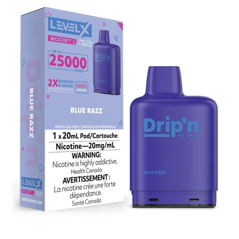 Level X Drip'n Boost Pod Blue Razz 25000 puffs 20mg