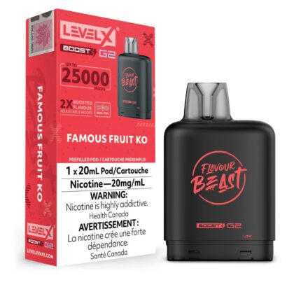 Level X Flavour Beast G2 Boost 25000puffs Famous Fruit Ko 20mg
