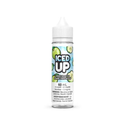 Iced Up Vape Juice Green Apple Ice Nic Free 60ml
