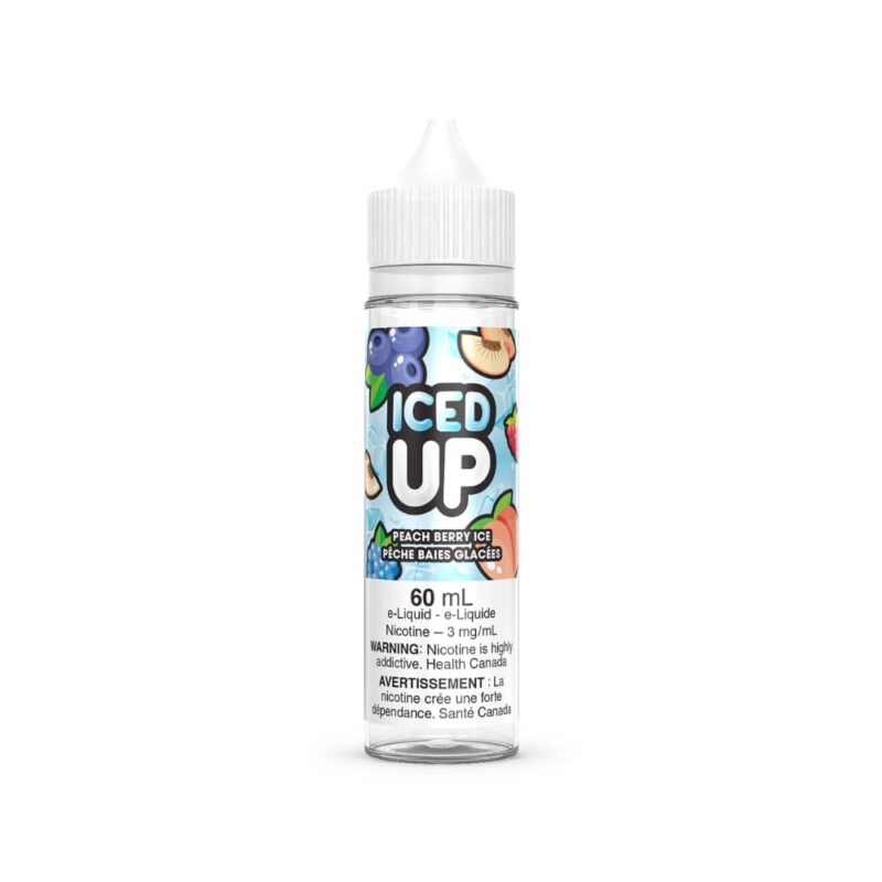 Iced Up Vape Juice Peach Berry Ice Nic Free 60ml