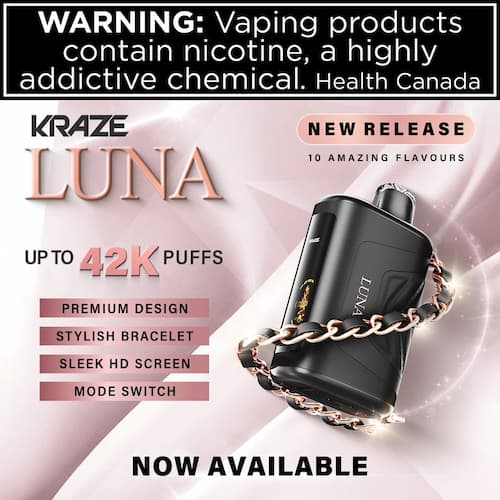 kraze luna disposable vape 42k puffs