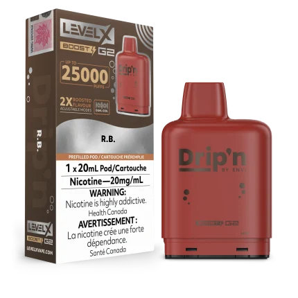 LEVELX Boost G2 Dripn POD AUG2024 RENDER FAM EXS 20mg R B