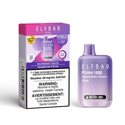 ELF Bar Prime 1800 Puffs 20mg - Raspberry Peach